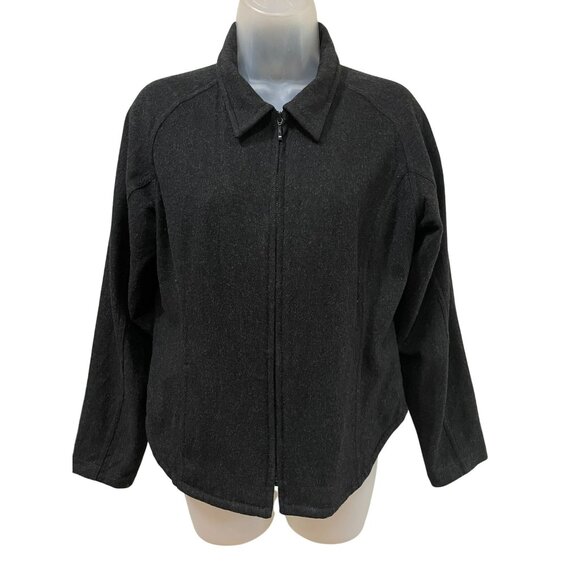 Ibex Womens Black Wool Zip-Up Jacket M - Picture 1 of 8